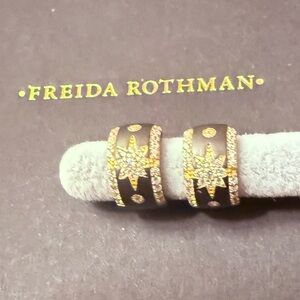 Freida ROTHMAN Mini Tri color huggie earrings